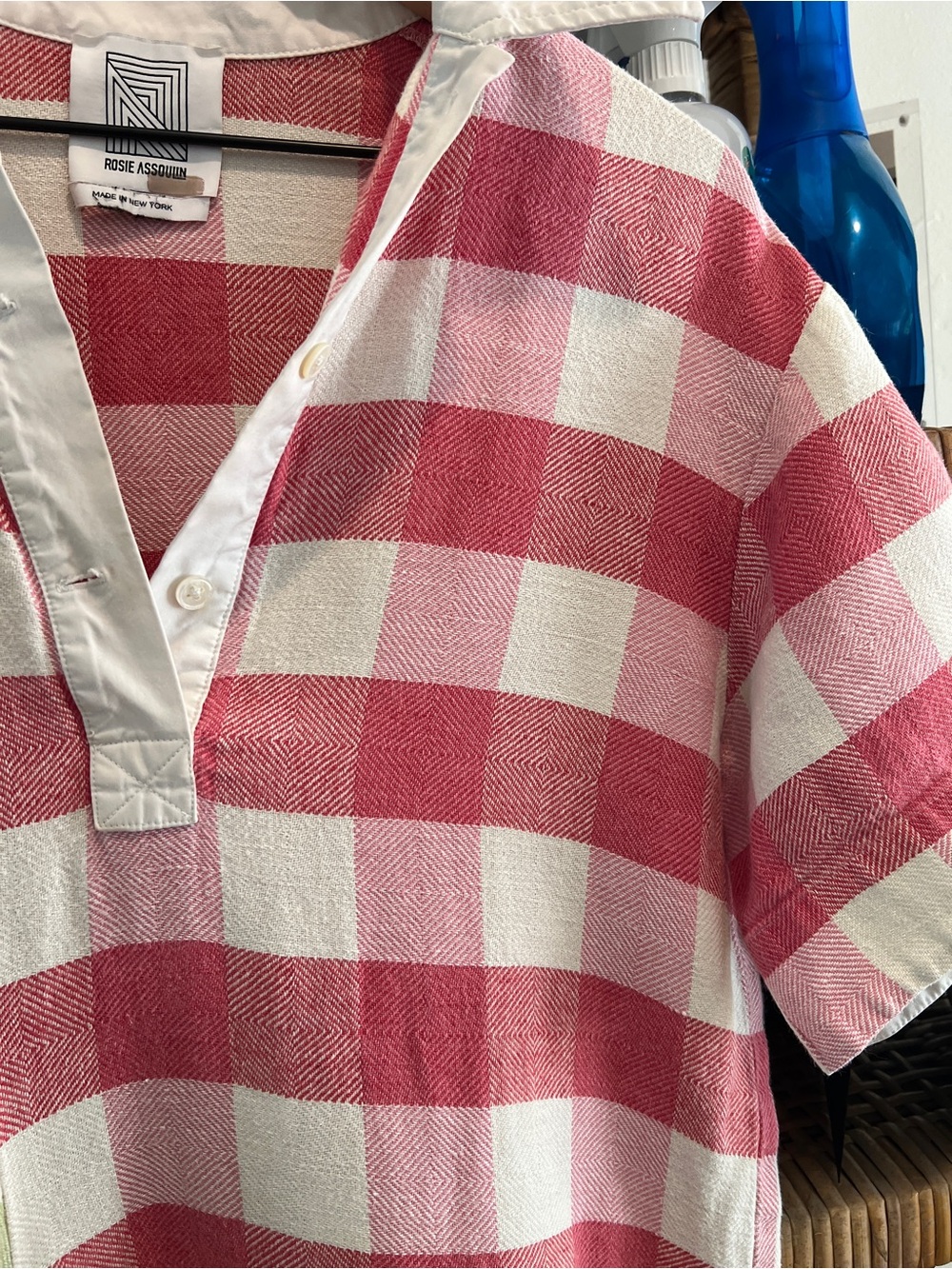 Rosie Assoulin Pink & Green Check Kids Polo Nightgown - Picture 5 of 13